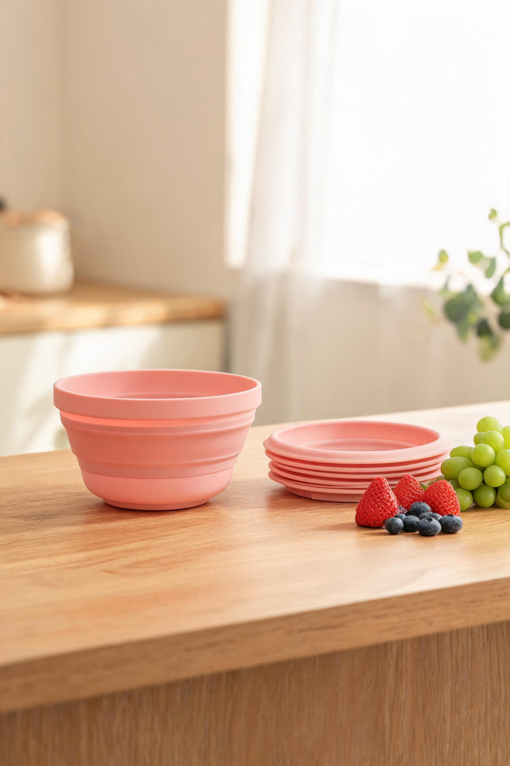 Collapsible Silicone Bowl 800ml - Microwave Freezer Safe BPA-Free