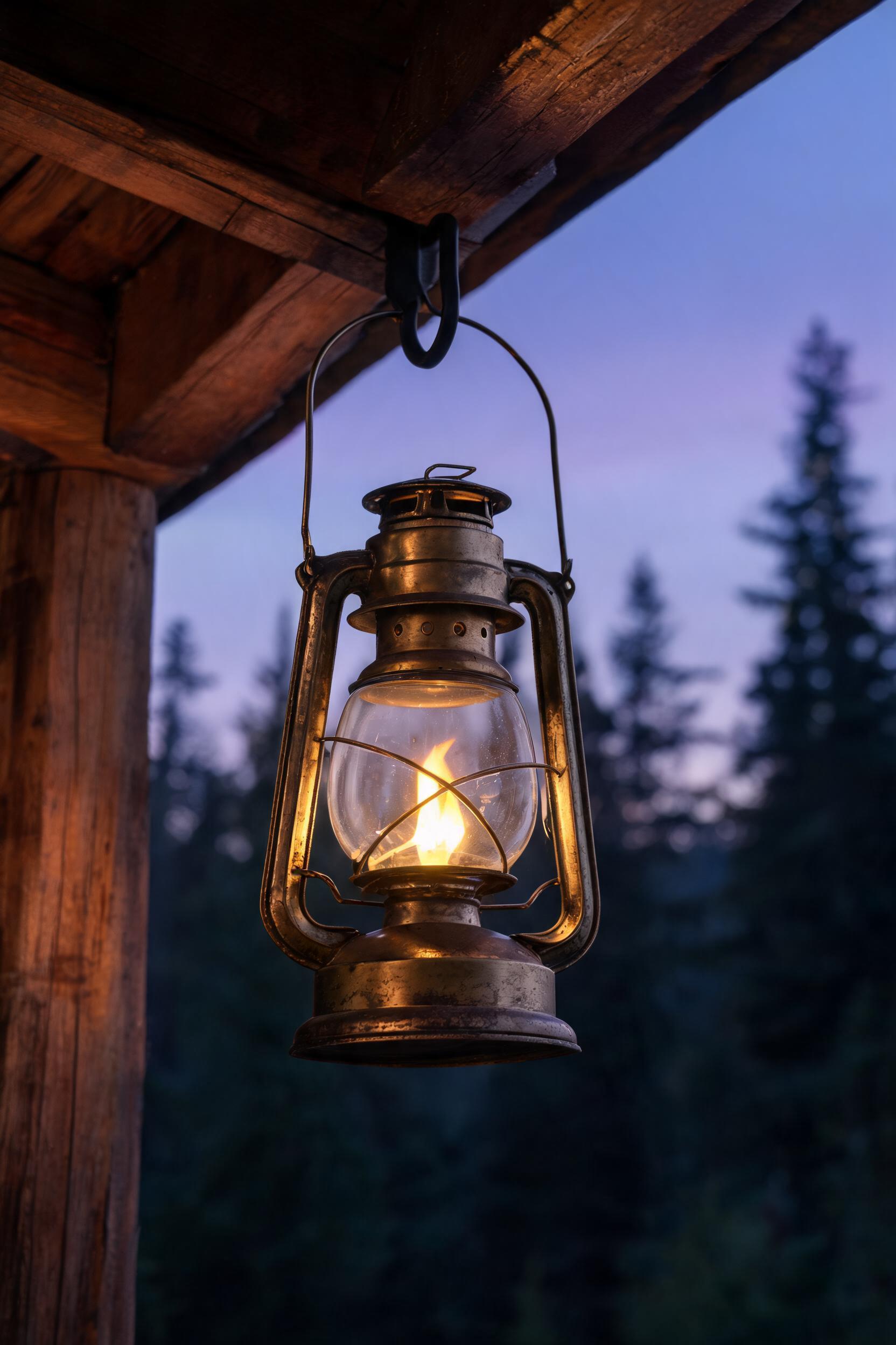Retro Camping Lantern - Vintage Oil Lamp Design LED Rechargeable
